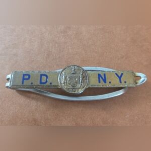 Vintage NYPD police tie clip from the 1940's/1950's New York City NY police Dept
